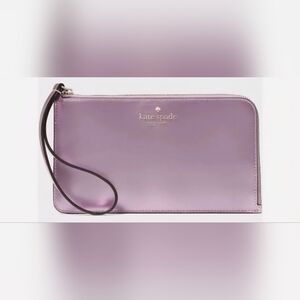 NWT Kate Spade Medium L-Zip Wristlet In Pink Quartz